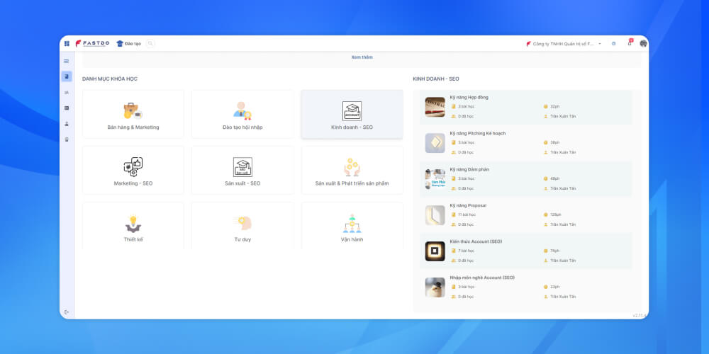 Phần mềm quản lý đào tạo nội bộ fTrain