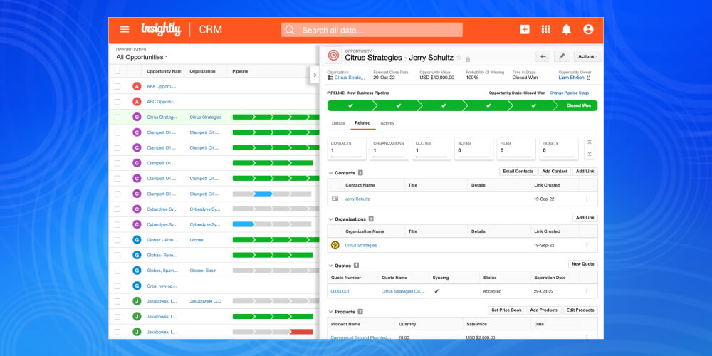 Phần mềm quản lý quan hệ khách hàng Insightly
