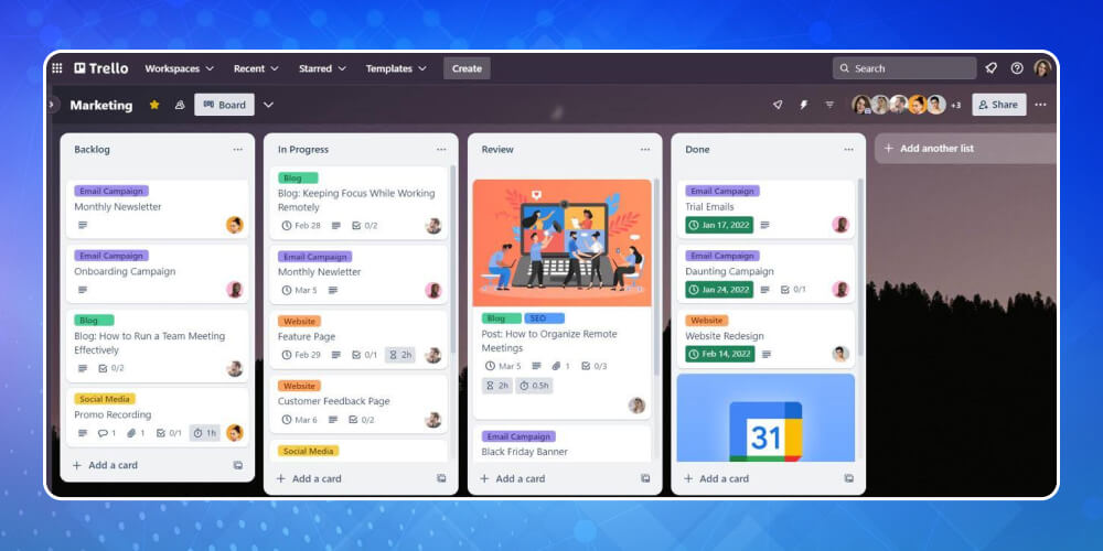 Phần mềm quản lý công việc miễn phí Trello