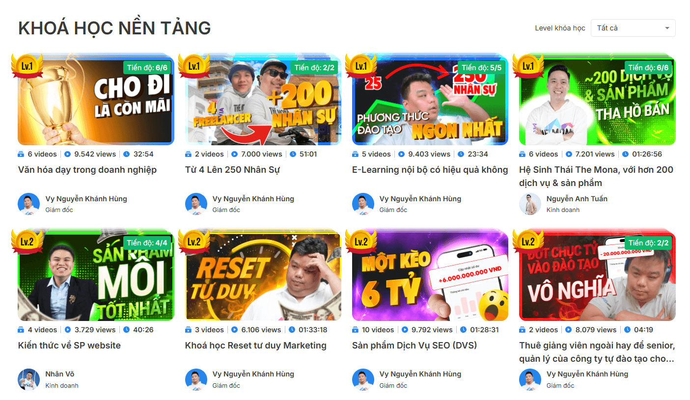 Tính năng Quản lý nội dung và hỗ trợ học tập trên MONA SkillHub